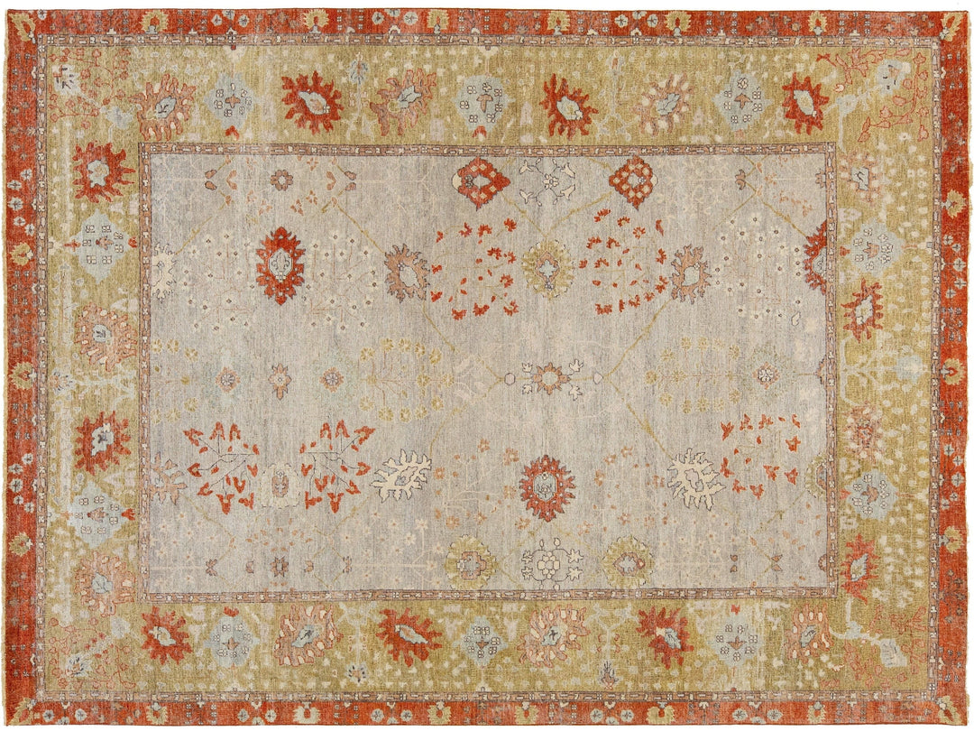 Modern Indian Artisan Wool Rug 9 X 12