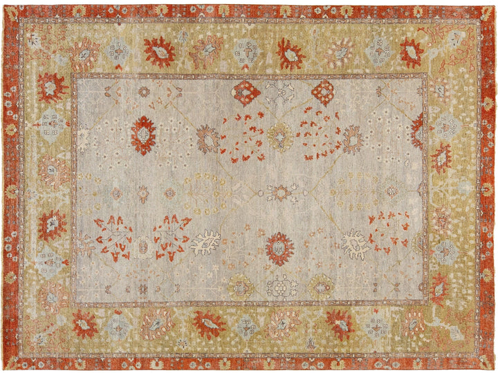Modern Indian Artisan Wool Rug 9 X 12
