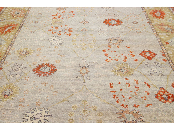 Modern Indian Artisan Wool Rug 10 X 14