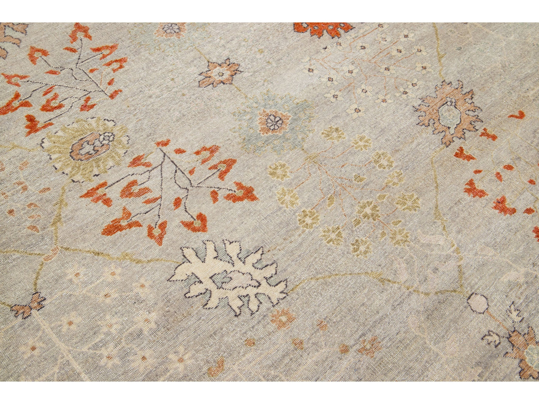 Modern Indian Artisan Wool Rug 10 X 14