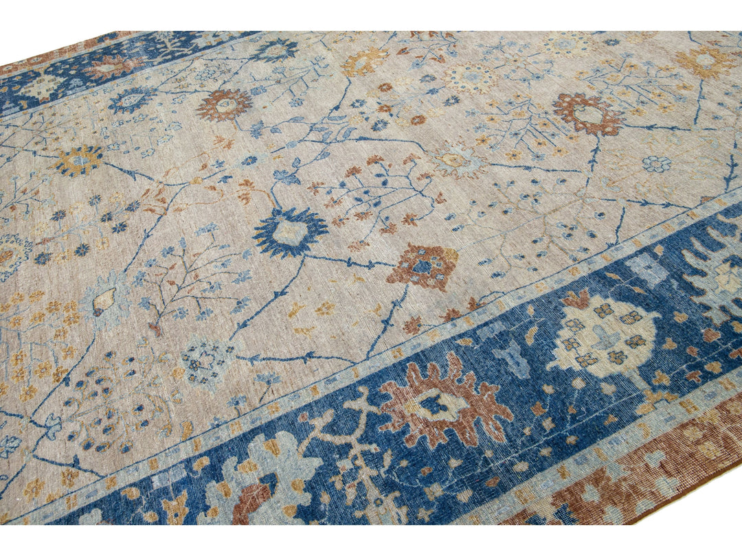 Modern Indian Artisan Wool Rug 10 X 15
