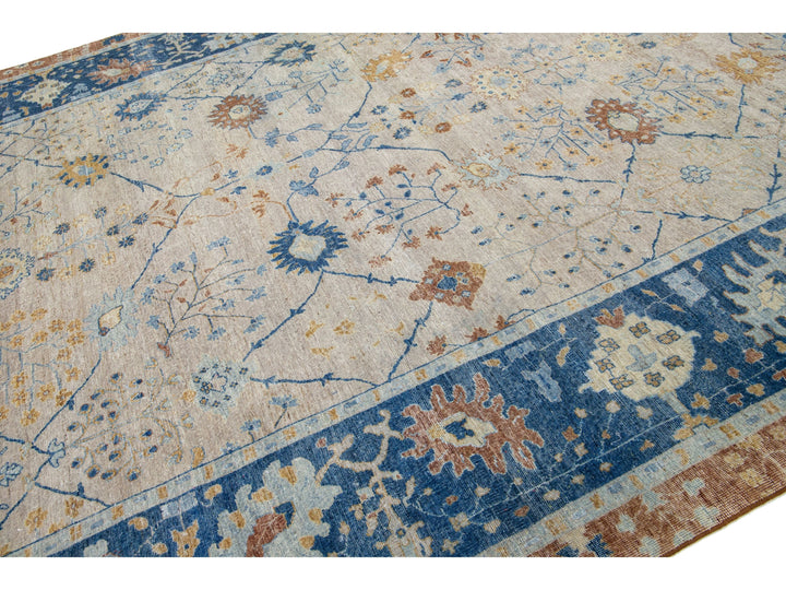 Modern Indian Artisan Wool Rug 10 X 15