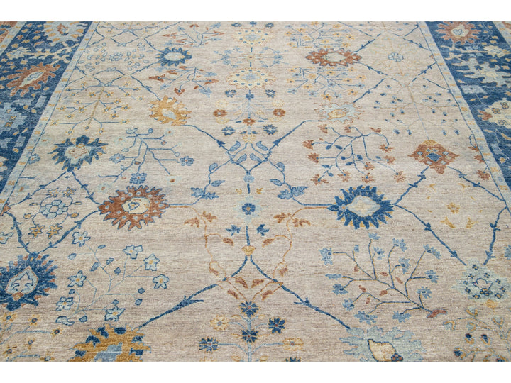 Modern Indian Artisan Wool Rug 10 X 15