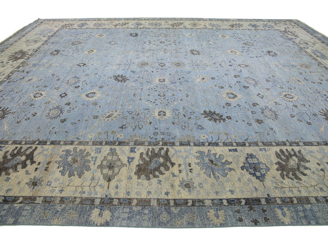 Modern Indian Tabriz Wool Rug 15 X 19