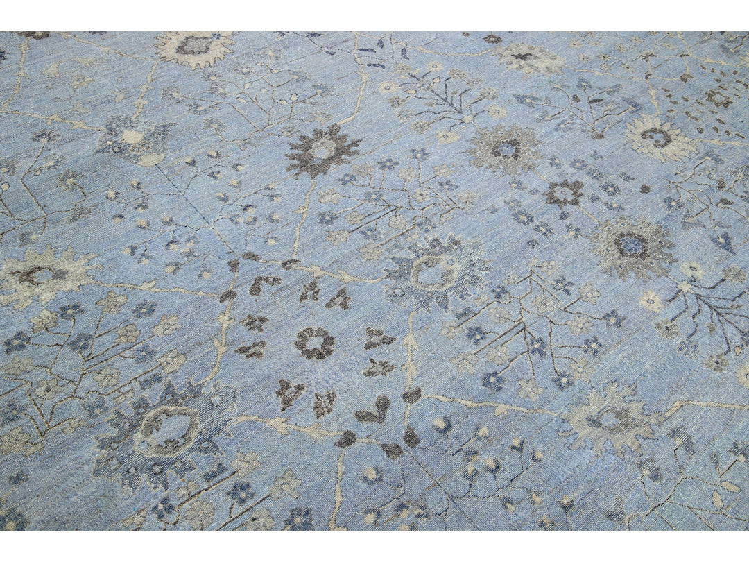 Modern Indian Tabriz Wool Rug 15 X 19
