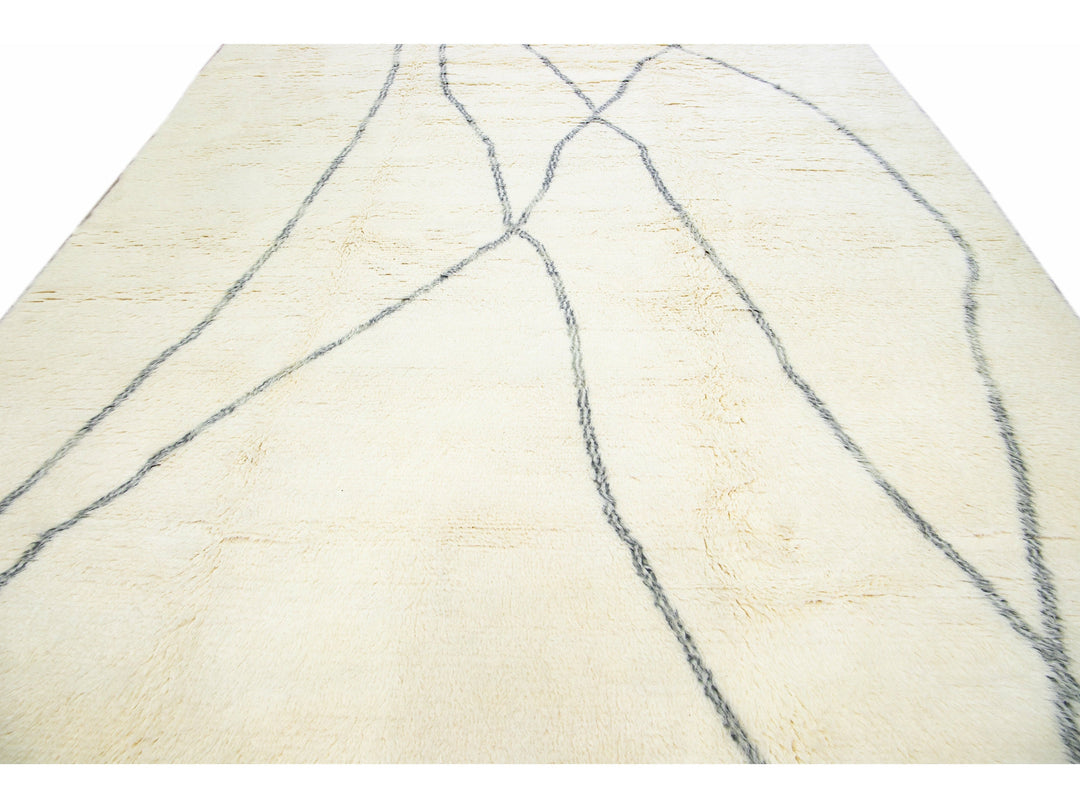 Modern Moroccan Wool Rug 10 X 14