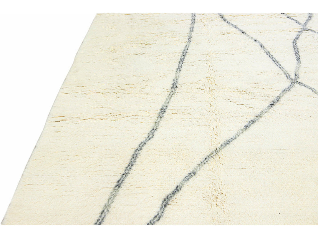 Modern Moroccan Wool Rug 10 X 14