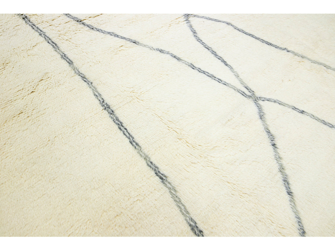 Modern Moroccan Wool Rug 10 X 14