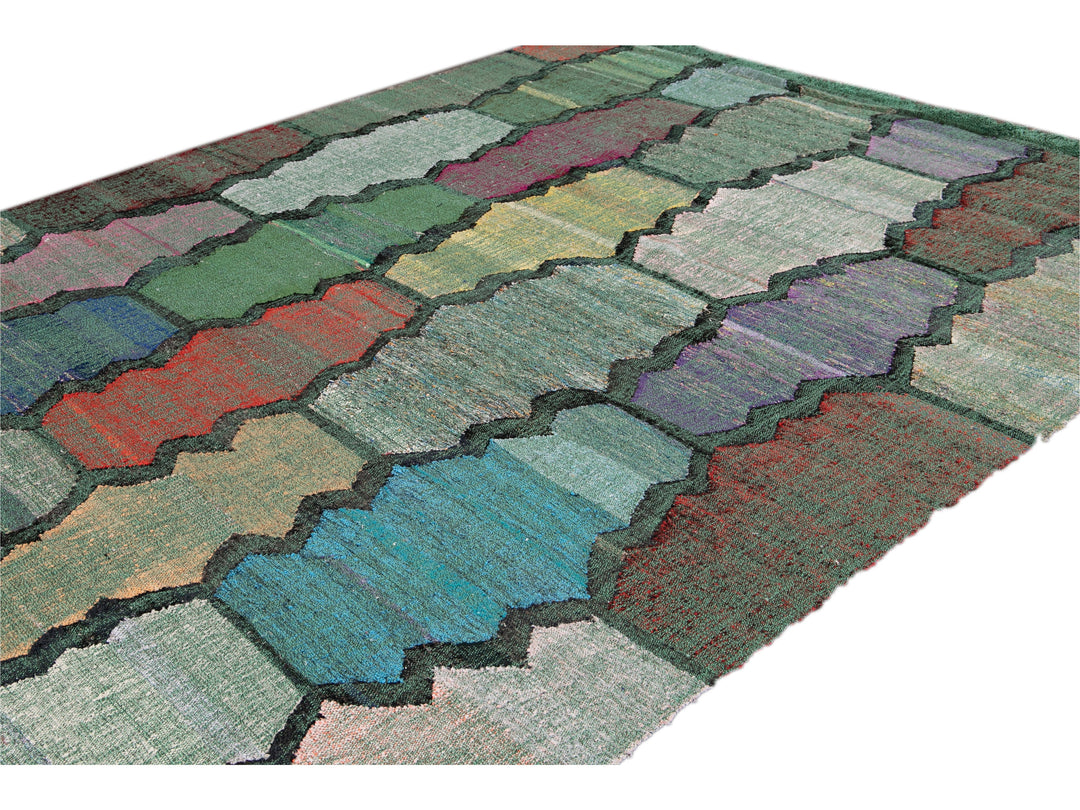 Modern Flatweave Wool Rug 8  X 12