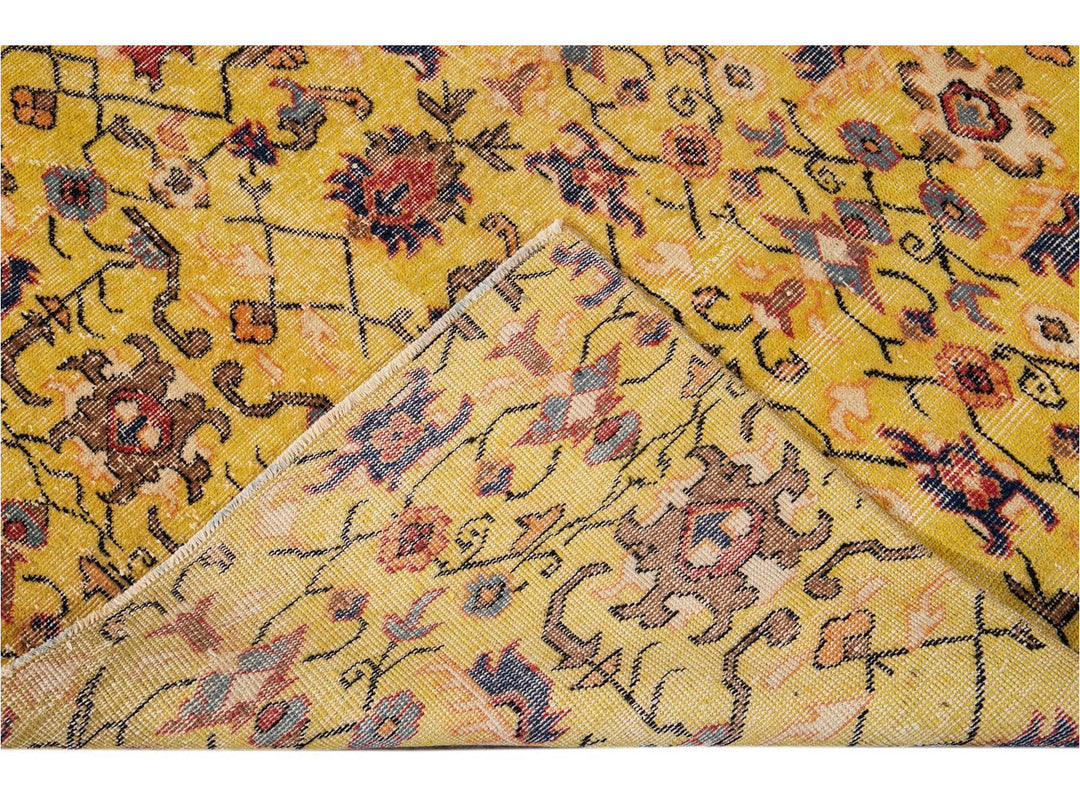 Vintage Art Deco Wool Rug 6 X 12