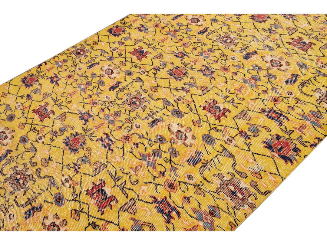 Vintage Art Deco Wool Rug 6 X 12