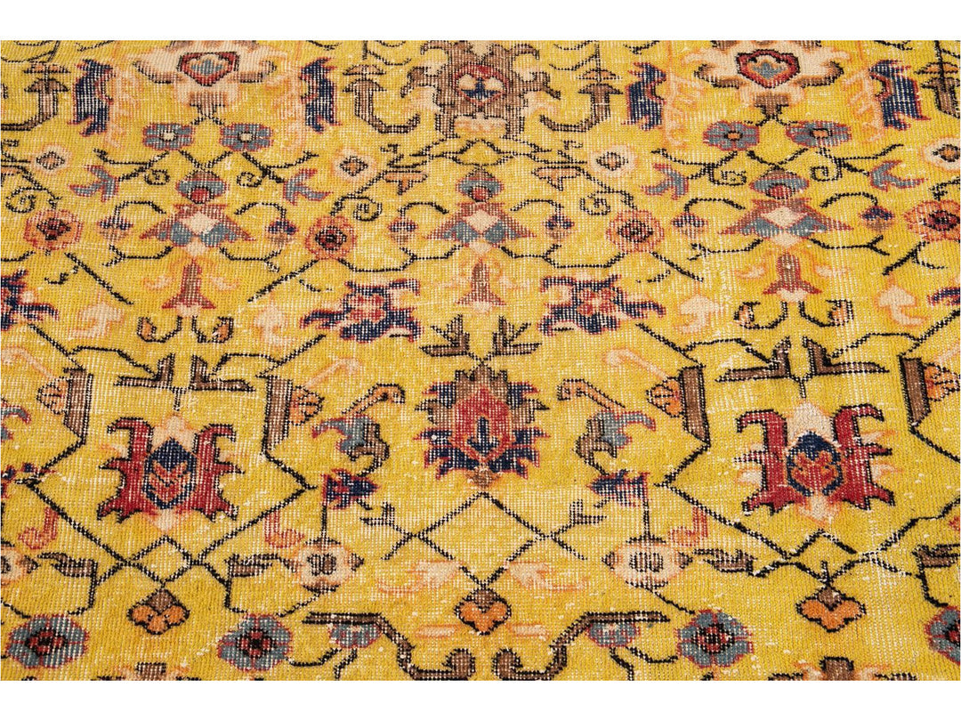 Vintage Art Deco Wool Rug 6 X 12