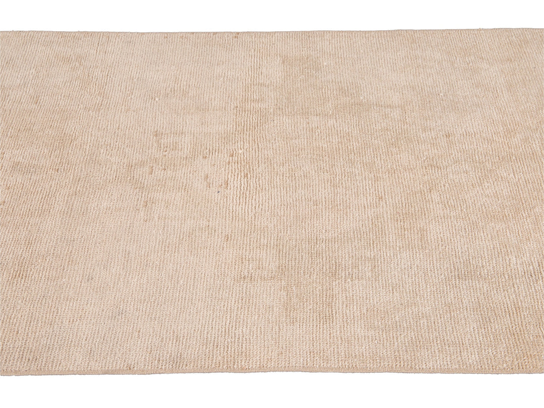 Vintage Beige Turkish Handmade Tribal Wool Runner