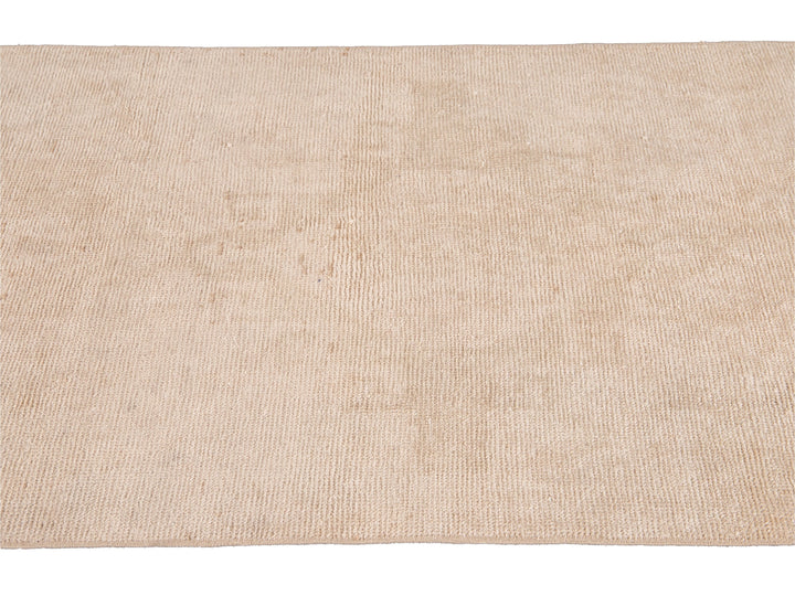 Vintage Beige Turkish Handmade Tribal Wool Runner