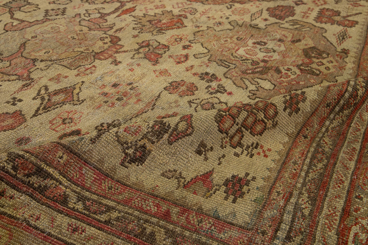 Antique Turkish Oushak Wool Rug 10 X 17