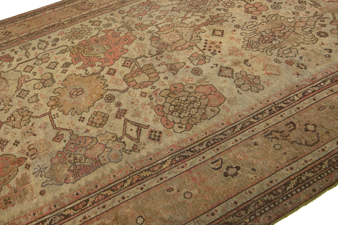 Antique Turkish Oushak Wool Rug 10 X 17