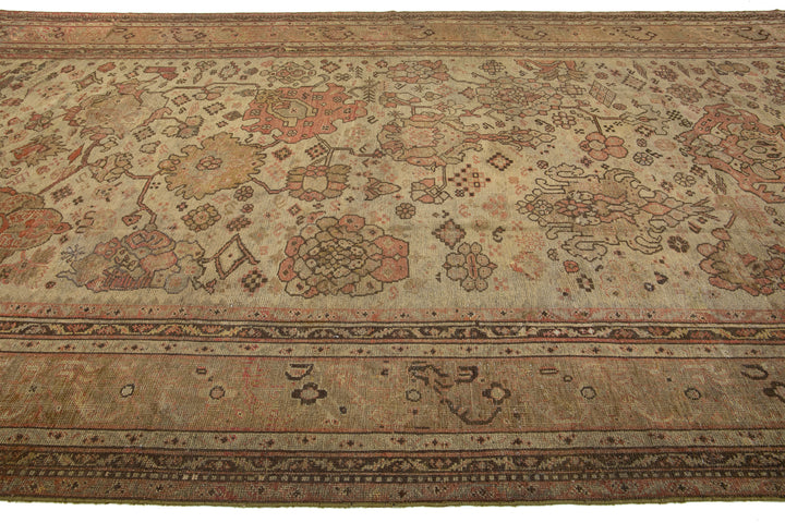 Antique Turkish Oushak Wool Rug 10 X 17
