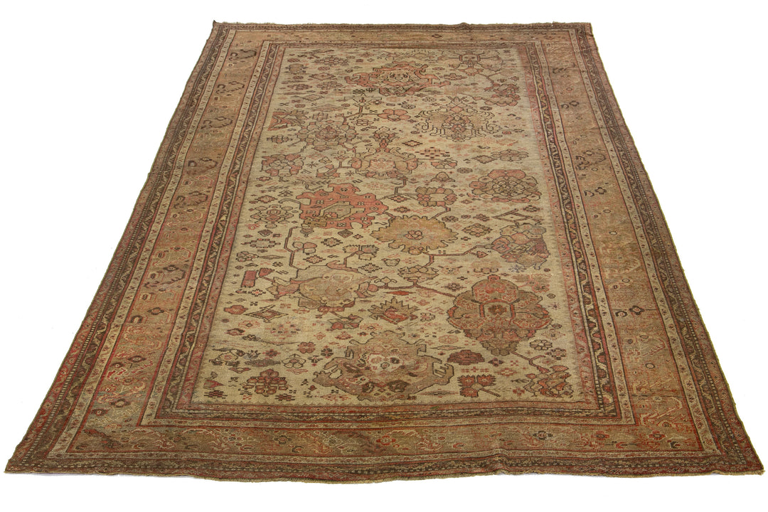 Antique Turkish Oushak Wool Rug 10 X 17