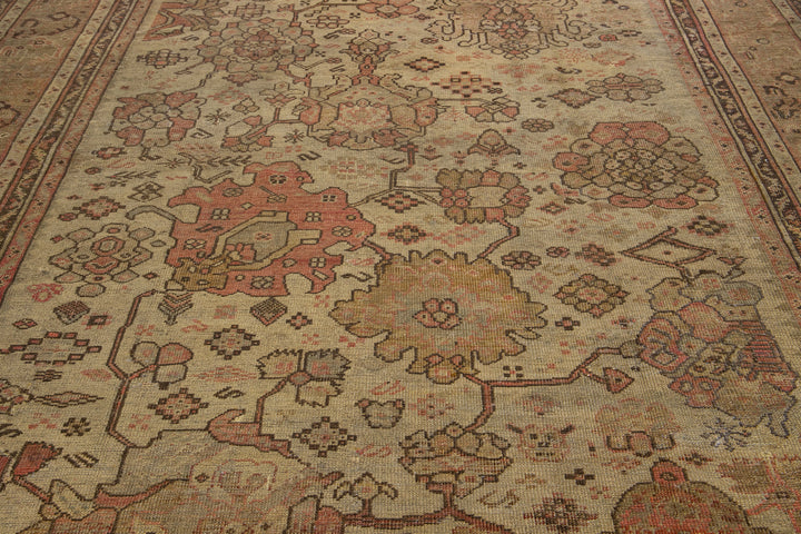 Antique Turkish Oushak Wool Rug 10 X 17
