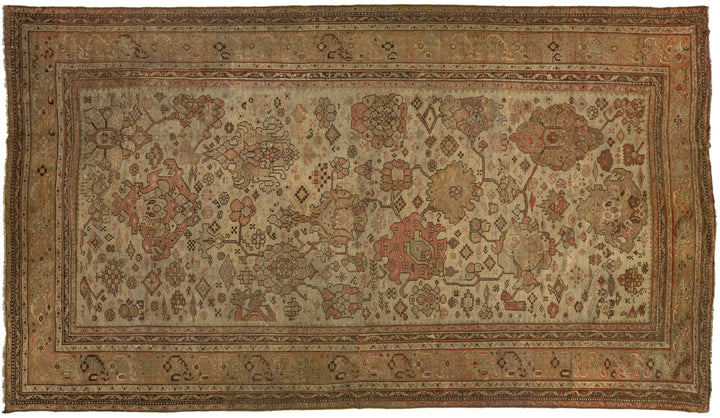 Antique Turkish Oushak Wool Rug 10 X 17
