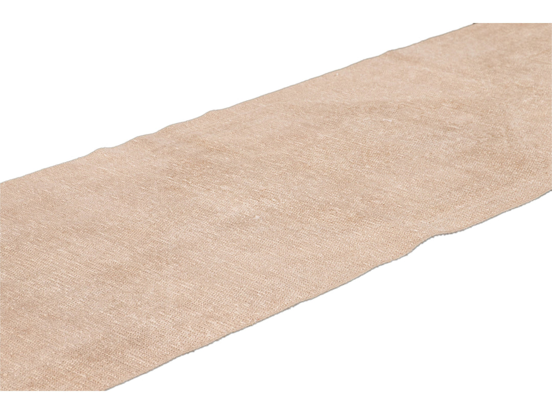 Vintage Turkish Beige Handmade Tribal Wool Runner