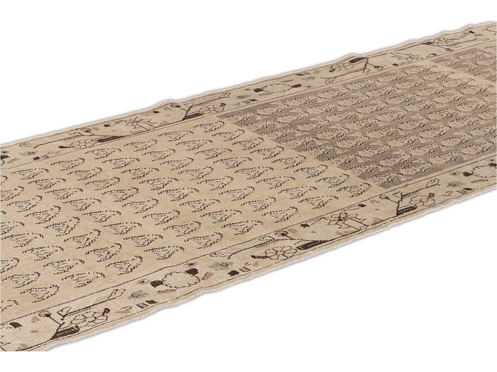 Vintage Distressed Wool Runner 3 X 9