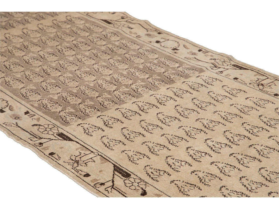 Vintage Distressed Wool Runner 3 X 9