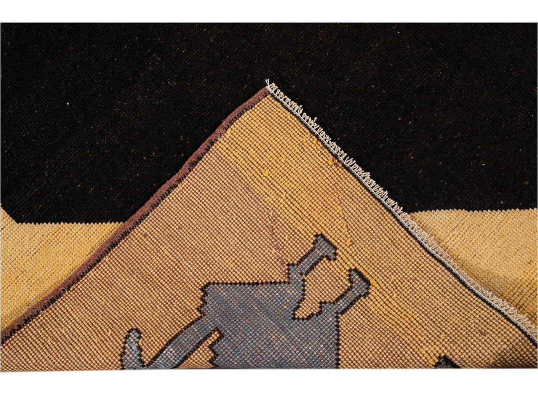 Vintage Art Deco Wool Rug 6 X 9