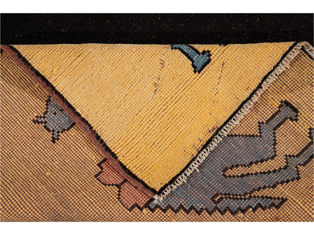 Vintage Art Deco Wool Rug 6 X 9