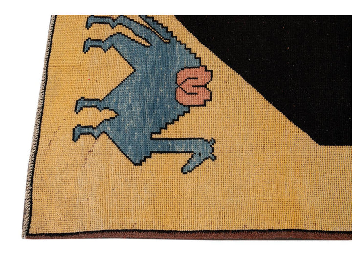 Vintage Art Deco Wool Rug 6 X 9