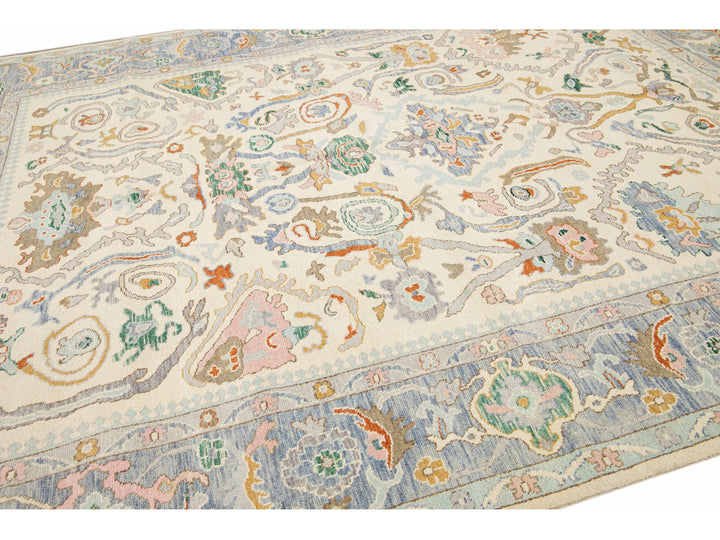 Modern Oushak Wool Rug 9 X 12