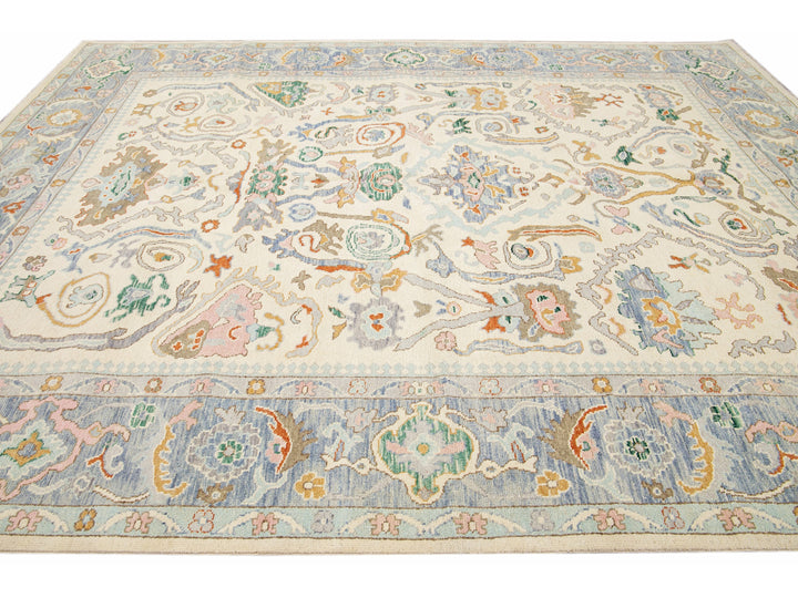 Modern Oushak Wool Rug 9 X 12