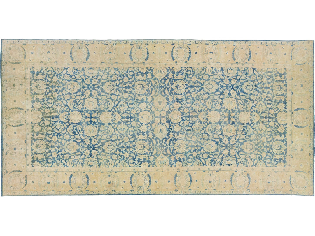 Antique Agra Wool Rug 9 X 17