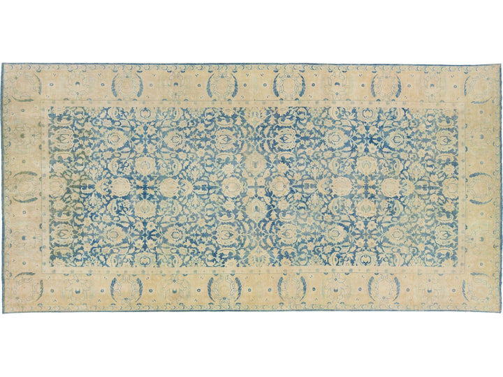 Antique Agra Wool Rug 9 X 17