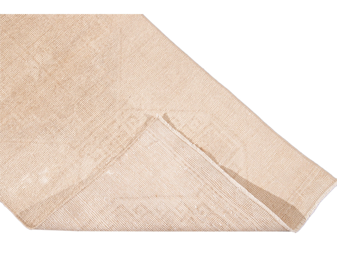 Vintage Turkish Beige Handmade Tribal Wool Runner