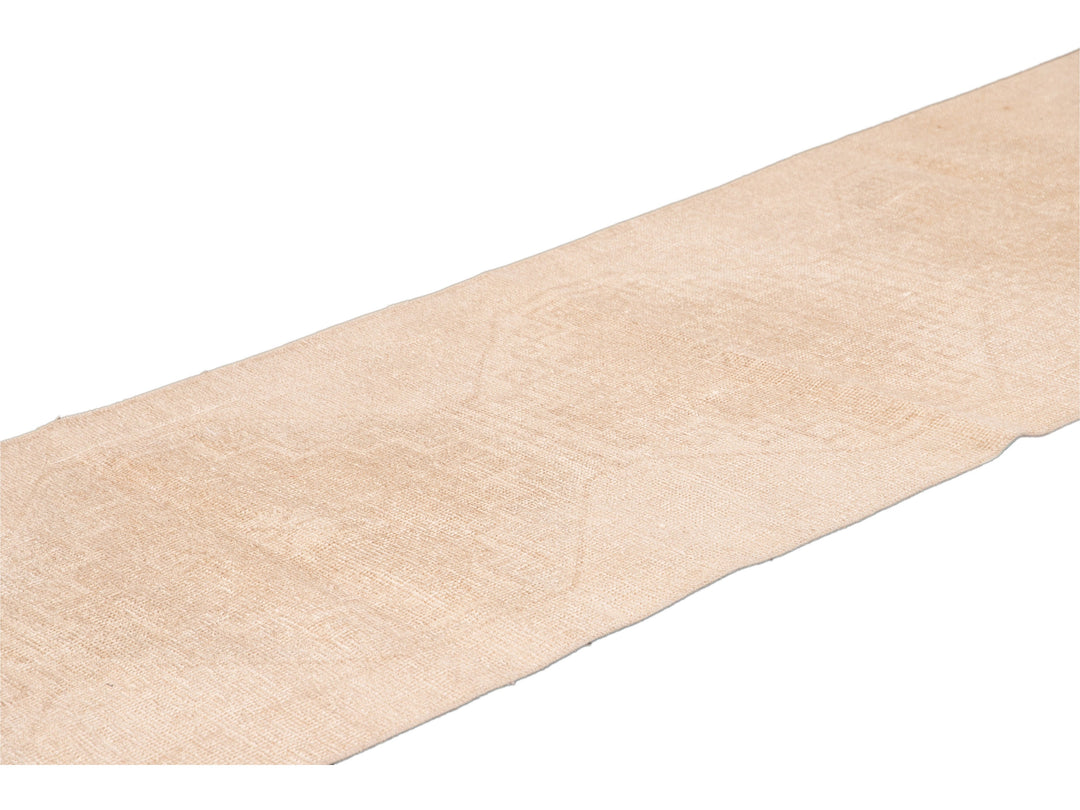 Vintage Turkish Beige Handmade Tribal Wool Runner