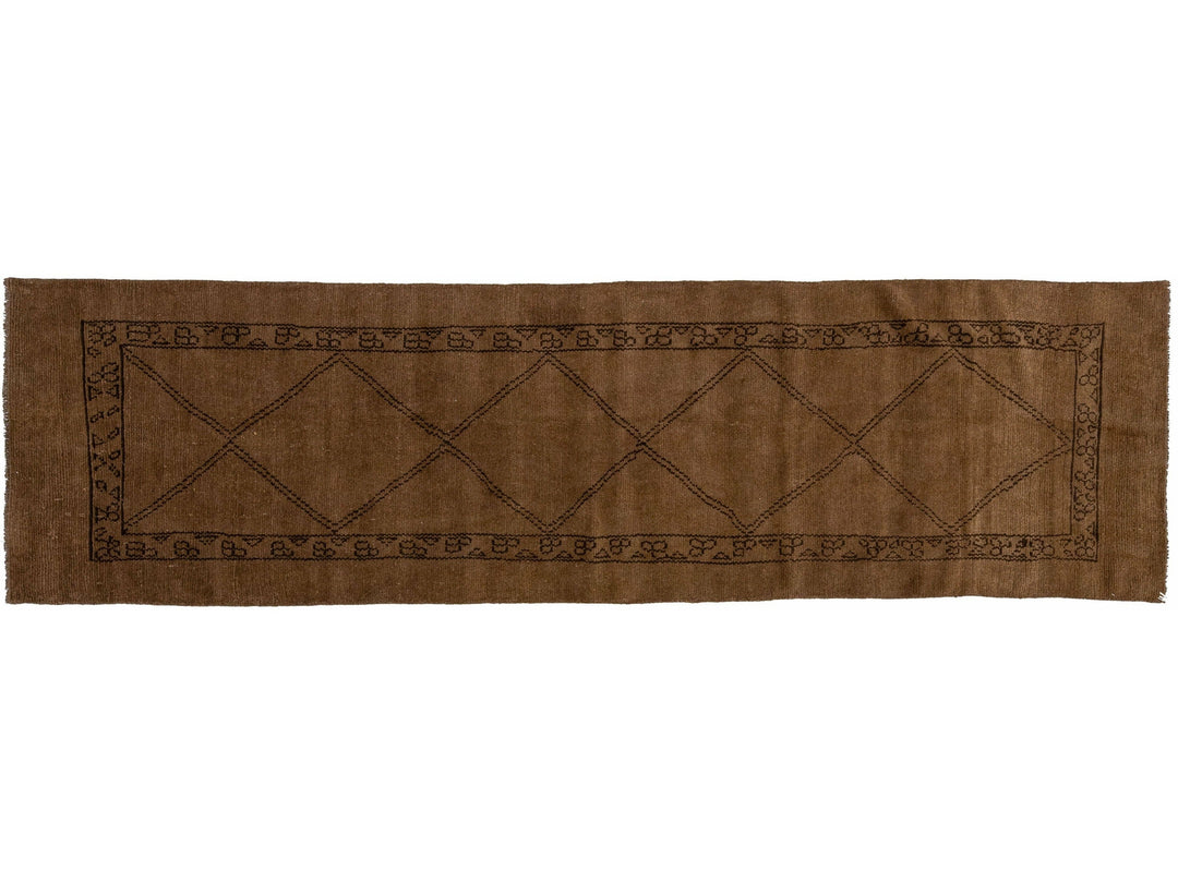 Modern Moroccan Wool Runner 3 X 12