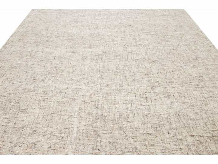 Modern Apadana's Westport Collection Hand Tufted Beige Wool Rug