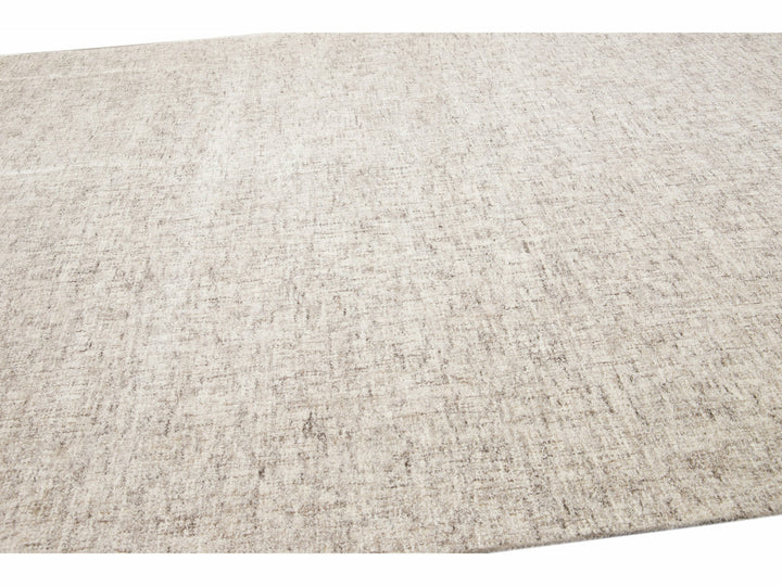 Modern Apadana's Westport Collection Hand Tufted Beige Wool Rug