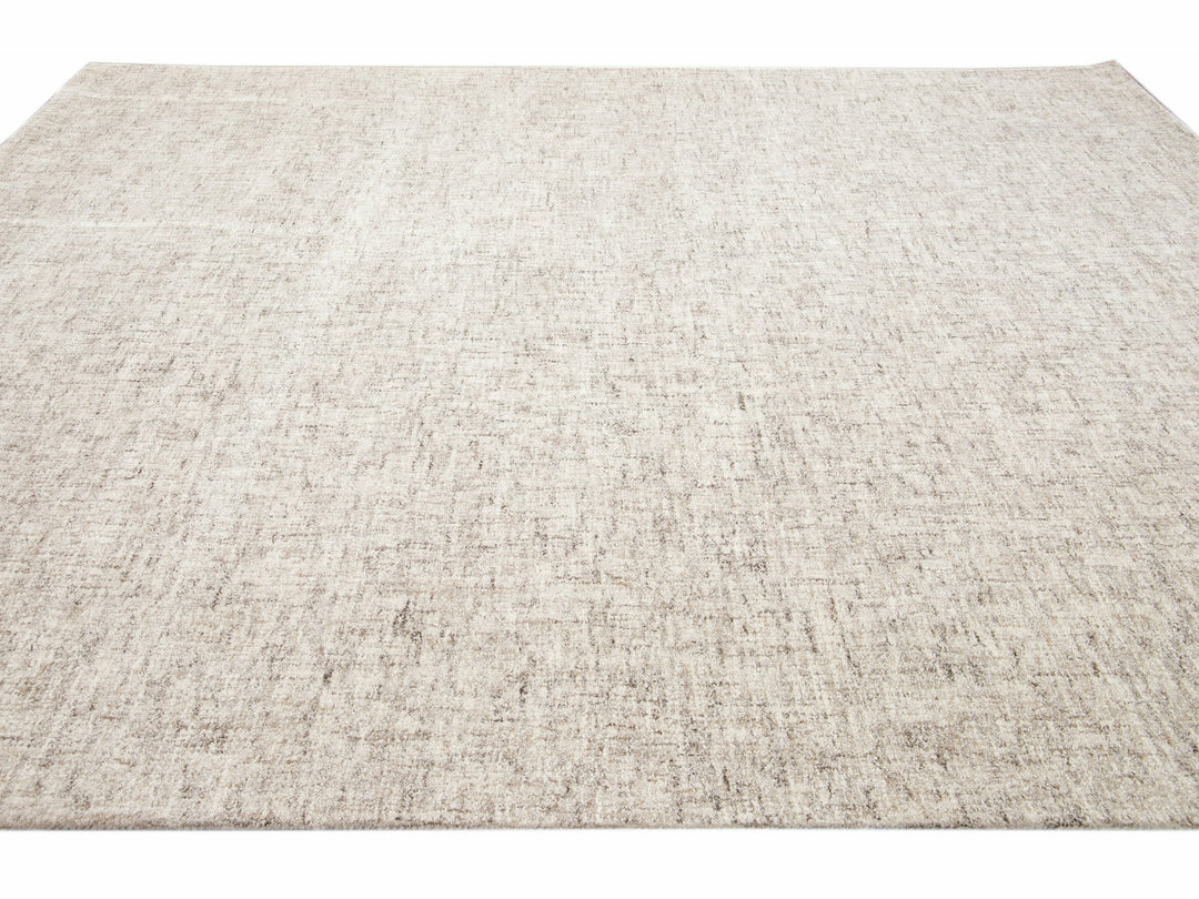 Modern Apadana's Westport Collection Hand Tufted Beige Wool Rug