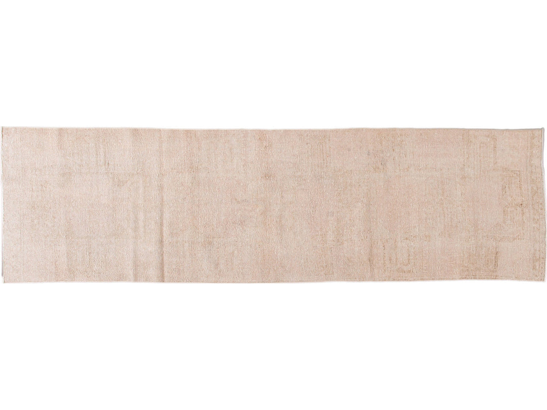 Vintage Turkish Nude Handmade Wool Runner