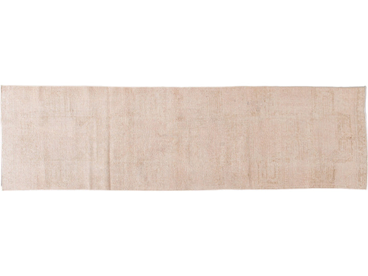 Vintage Turkish Nude Handmade Wool Runner