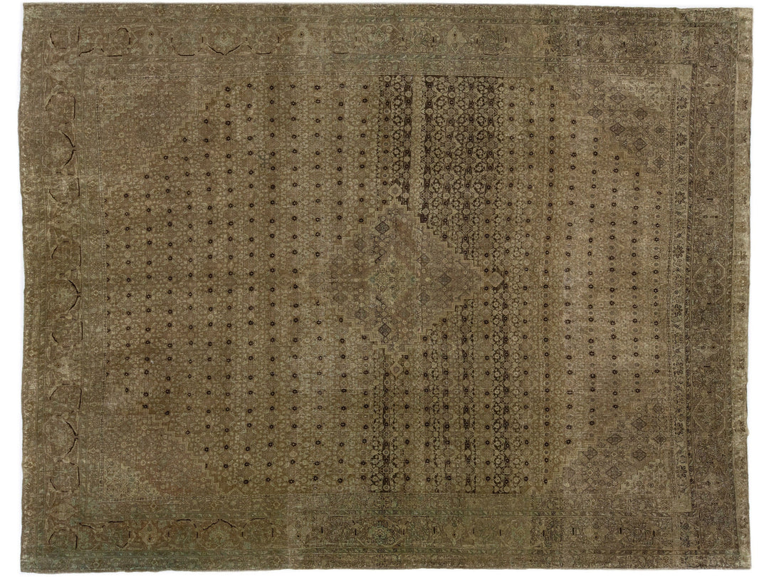 Vintage Tabriz Wool Rug 11 X 14