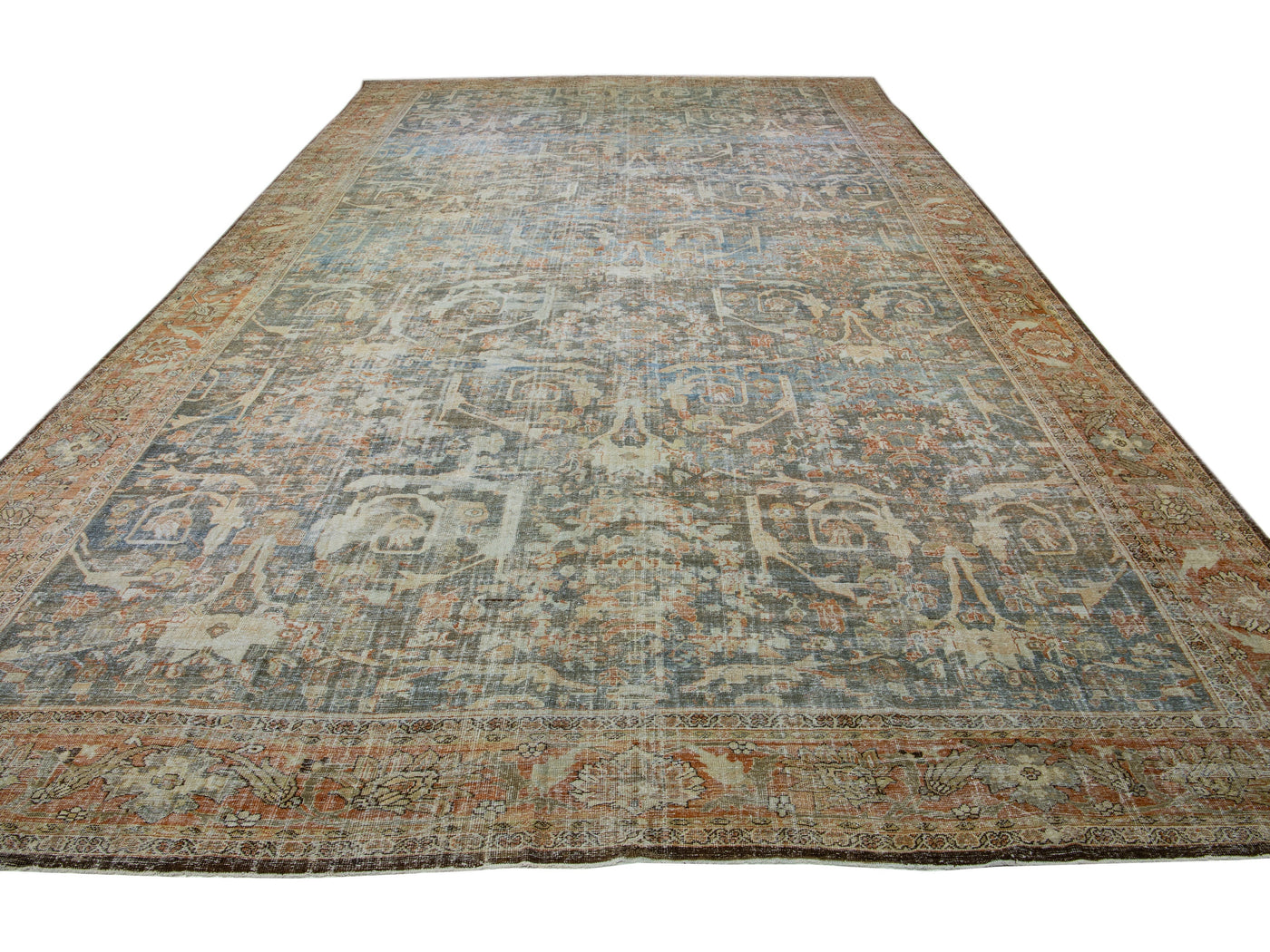 Antique Persian Mahal Wool Rug 16 X 27