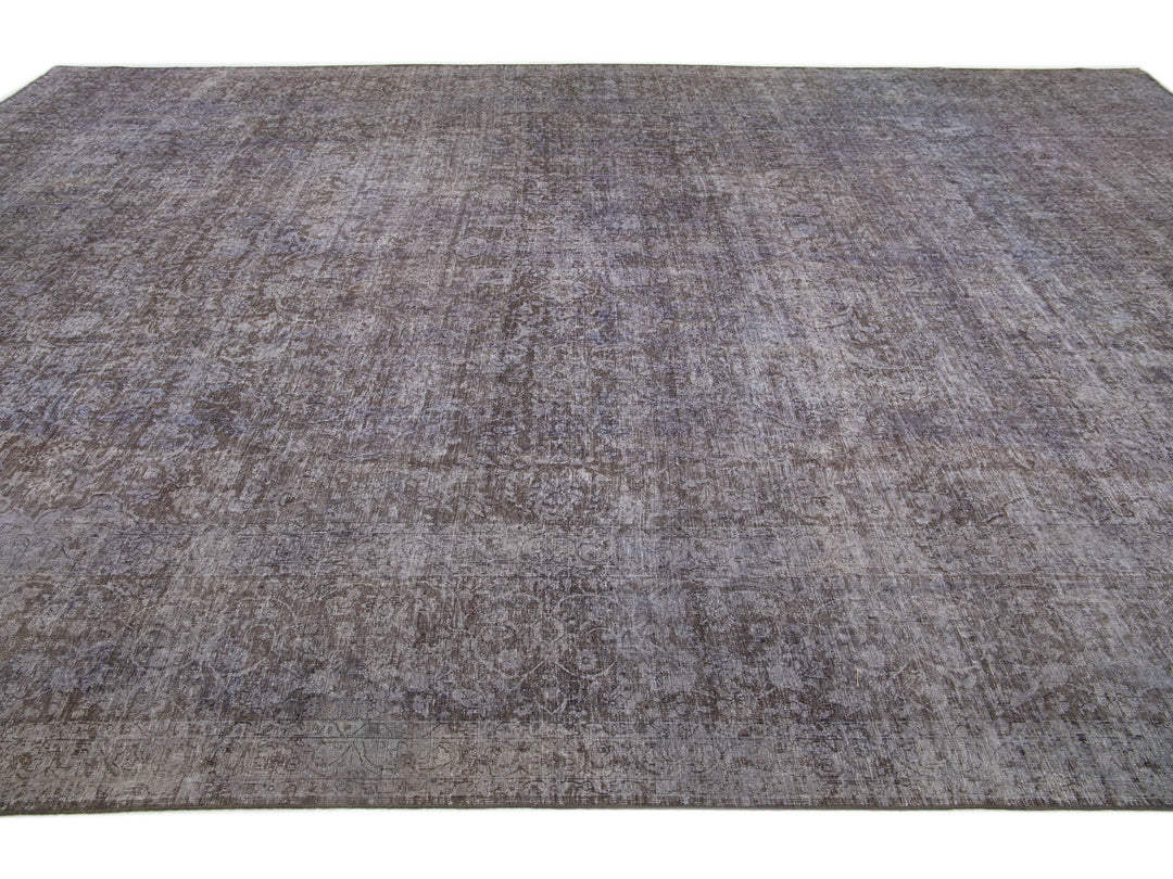 Vintage Overdyed Wool Rug  12 x 17