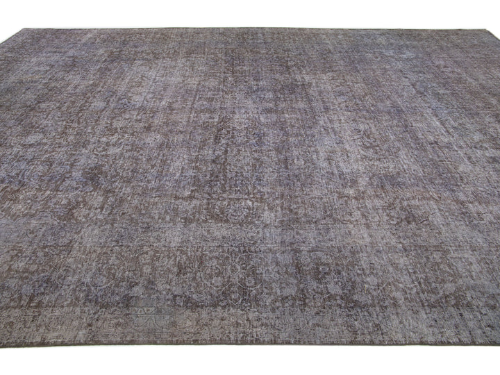 Vintage Overdyed Wool Rug  12 x 17