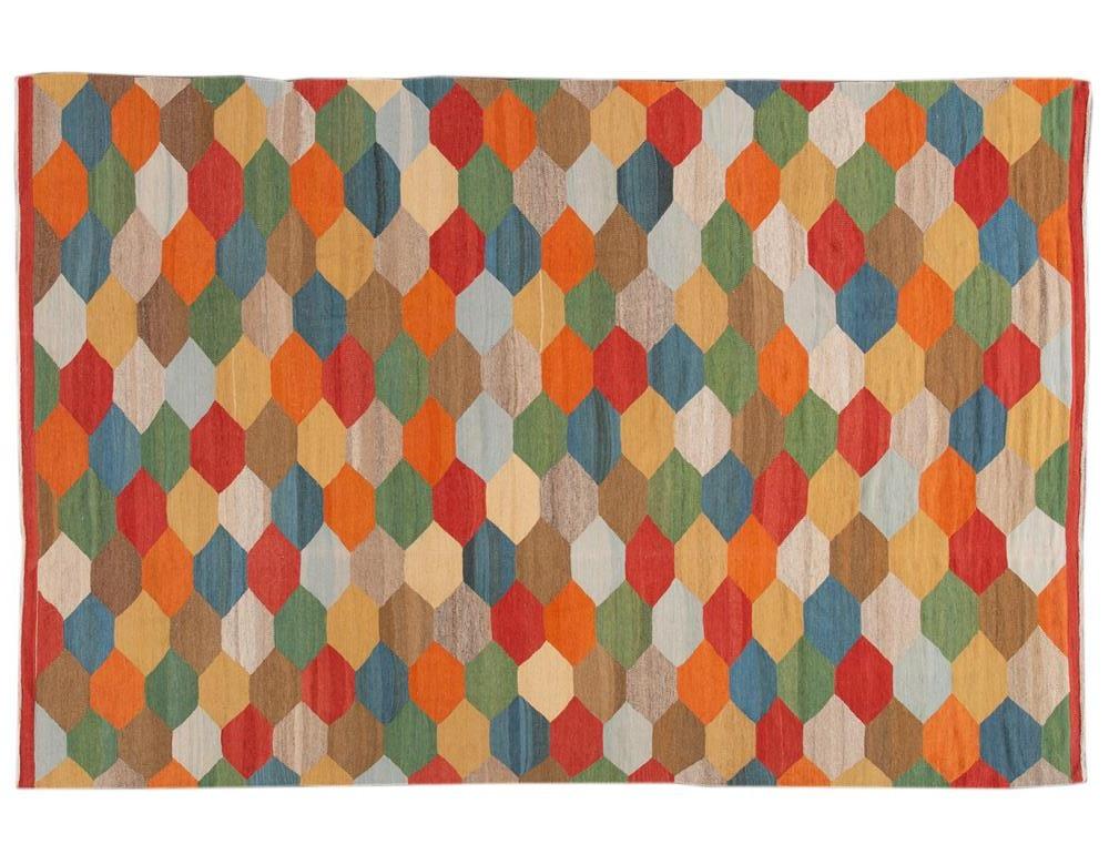 21st Century Modern Kilim Wool Rug 8 X 13