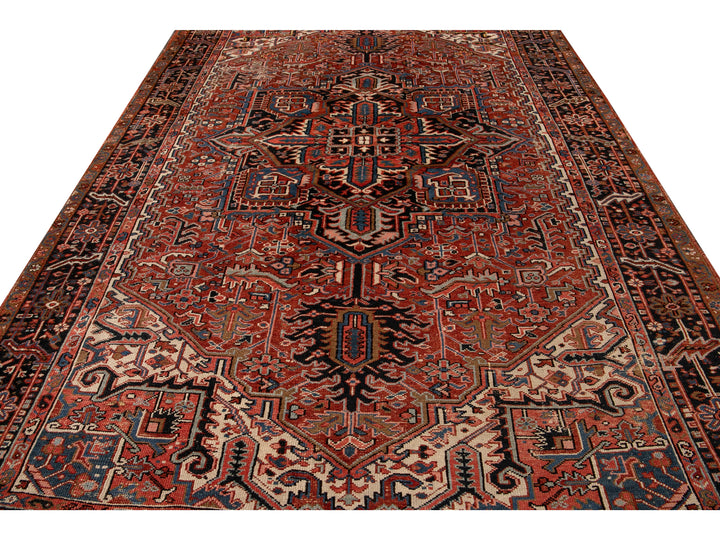 Antique Persian Heriz Wool Rug 8 x 10