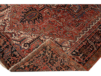 Antique Persian Heriz Wool Rug 8 x 10