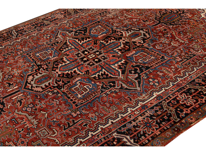 Antique Persian Heriz Wool Rug 8 x 10